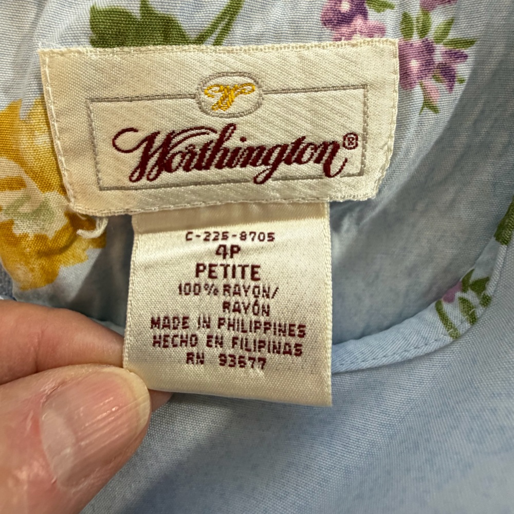 Worthington Maxi Dress blue floral size 4 - Picture 2 of 11